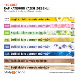 Raf Kategori Yazıları (Desenli) - 140 ADET