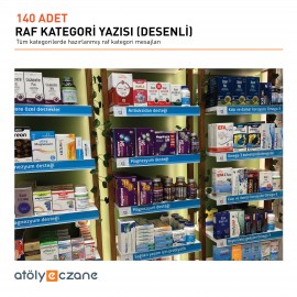 Raf Kategori Yazıları (Desenli) - 140 ADET 